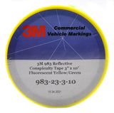 3M 3" x 10' Roll 983-23 Fluorescent Yellow Green Reflective Tape