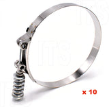 Jolly (10) HD Spring Loaded SAE 172 T Bolt Clamps 6-1/4" to 6-9/16" Repl B9224-0625