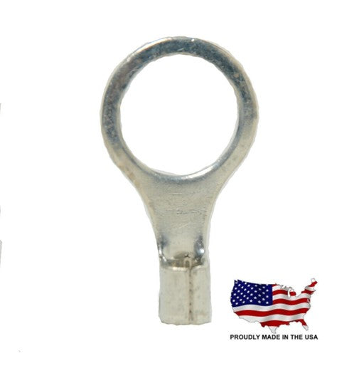 MVP 25 10-12 AWG Butted Seam Uninsulated 1/2" Stud Ring Terminals - USA TR1050U