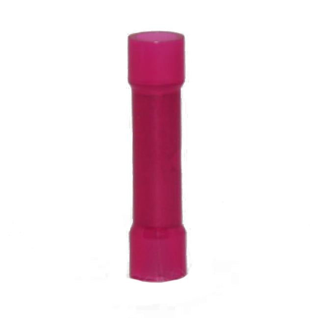 MVP Red 18-22 AWG Fluted Seamless Nylon Butt Splice Connector TFB18NS - USA Made - 10 Pack