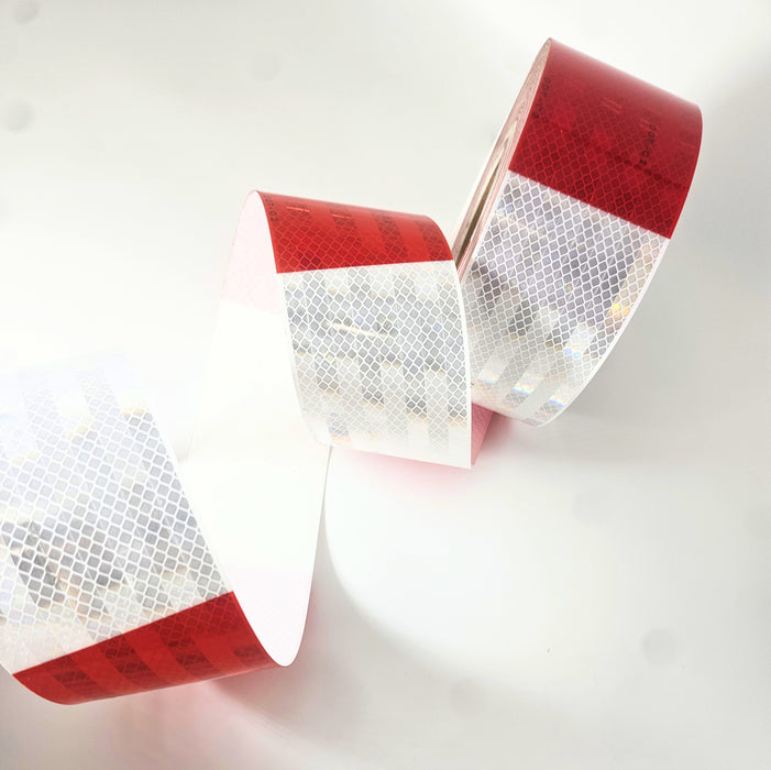 3M 3" x 150 Ft 983-Series Conspicuity Tape - 6" Red / 6" White - DOT-C2 logo