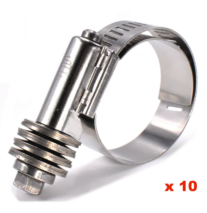 Jolly (10) JC020 Stainless Steel Constant Tension Hose Clamp SAE 20 13/16" - 1-3/4" Replaces CT9420