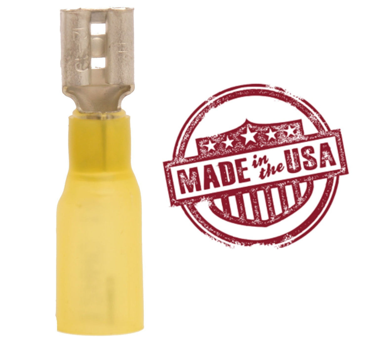 MVP 25 Yellow 10-12 AWG Female Quick Connect Terminal .250" w/3M Heat Shrink USA