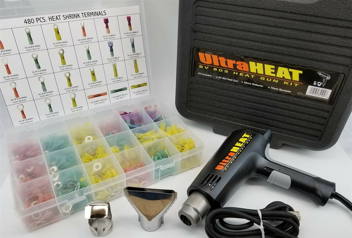 3M Heat Shrink 480 Pc Wire Connector Assortment and Steinel 34104 Heat Gun Kit