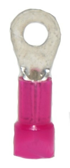 MVP 50 Red 18-22 AWG Nylon Insulated Ring Terminals #4 Stud - Made in the USA