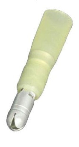 MVP 25 Pack 10-12 AWG Yellow Heat Shrink Insulated Male Bullet Terminal .195"