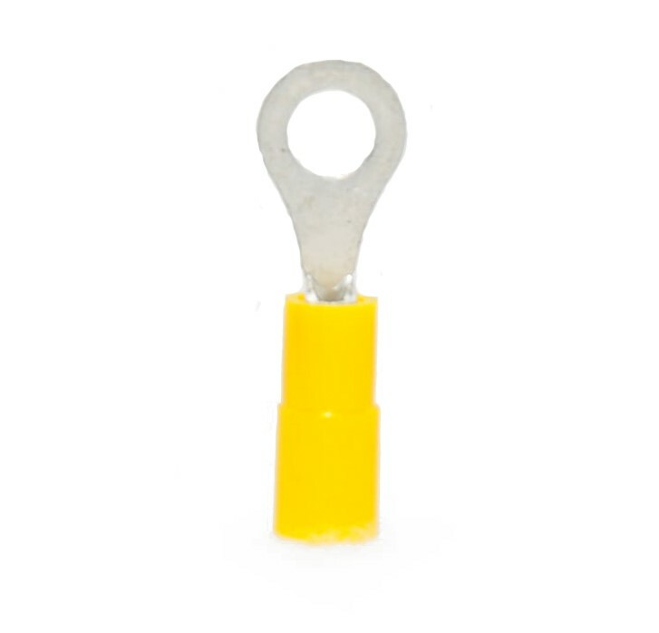 MVP 100 Yellow 24-20 AWG Gauge Vinyl Insulated Ring Terminals #6 Stud