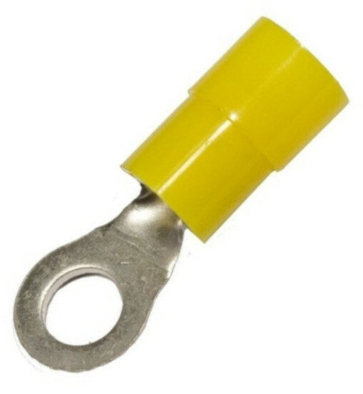 MVP 10 Yellow 4 AWG Nylon Insulation Ring Terminals 1/2" Stud
