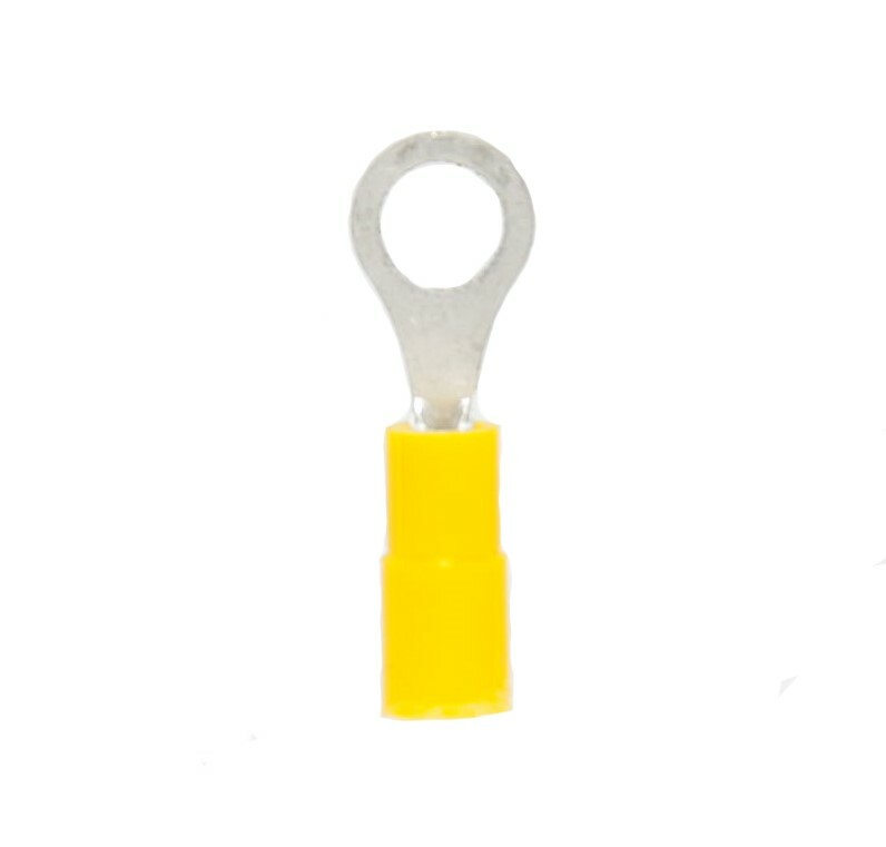 MVP 50 Yellow 24-20 AWG Gauge Vinyl Insulated Ring Terminals #8 Stud