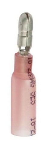 MVP 25 Pack 18-22 AWG Gauge Red Heat Shrink Insulated Male Bullet Terminal .157"