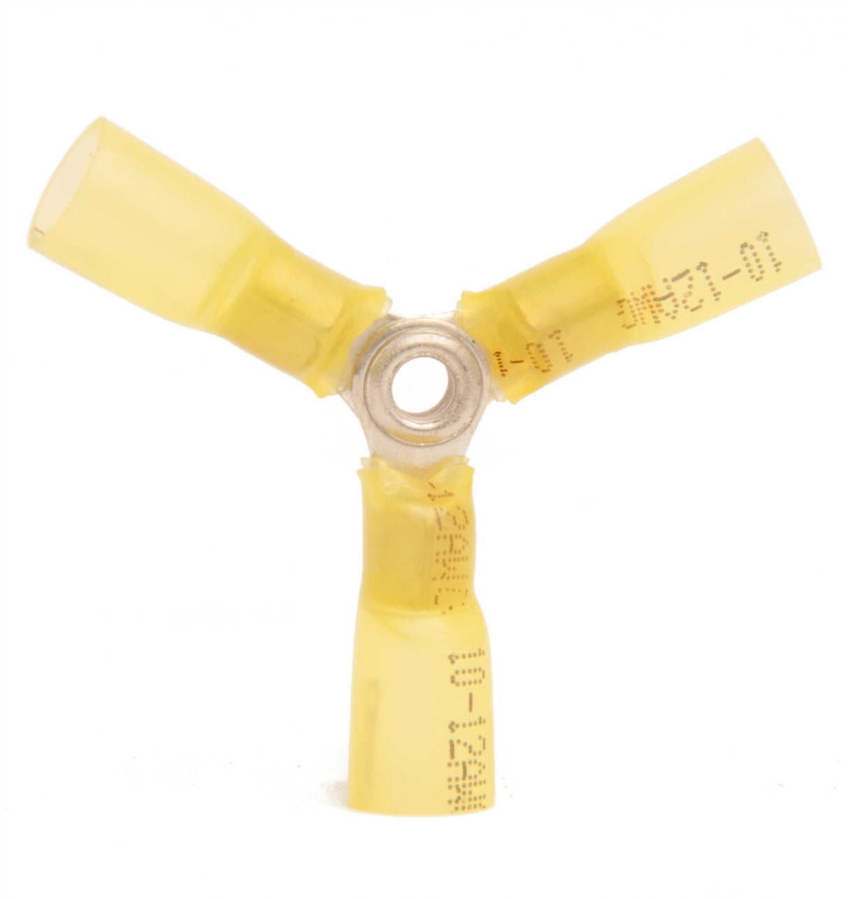 MVP 4 Heat Shrink 3 Way Wye Y Wire Terminal Splice Connectors Yellow 10-12 AWG