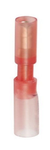 MVP 50 Pack 18-22 AWG Red Heat Shrink Insulated Female Bullet Terminal .157"