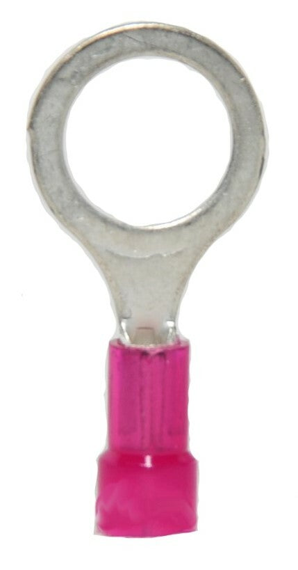 MVP 100 Red 18-22 AWG Nylon Insulated Ring Terminals 5/16" Stud Made in the USA