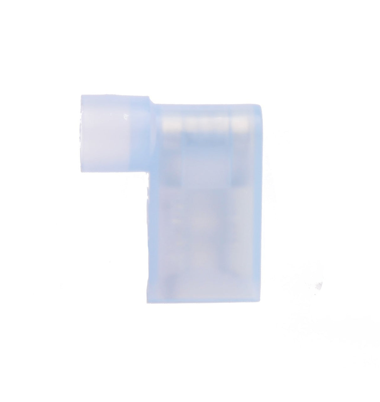50 Blue 14-16 Ga Female .250" Flag 90° Connector Fully Nylon Insulated