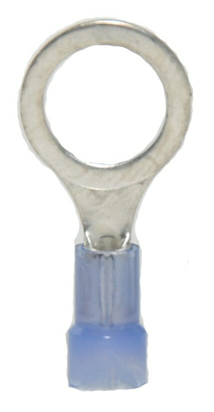 MVP 100 Blue 14-16 AWG Gauge Nylon Insulated 3/8" Stud Ring Terminals - USA Made