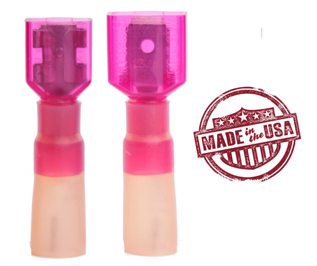 MVP 25 Sets Red 18-22 AWG Fully Ins. Male & Female 1/4" Quick Connect Terminals