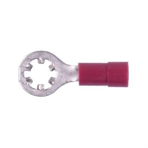 MVP 100 Red 18-22 AWG Gauge Vinyl Insulated Star Ring Terminals #8 Stud