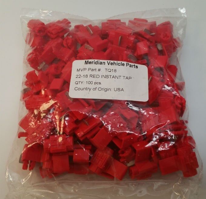 MVP 100 Red Quick Splice Tap Wire Connectors 18-22 AWG Gauge - USA - TQ18
