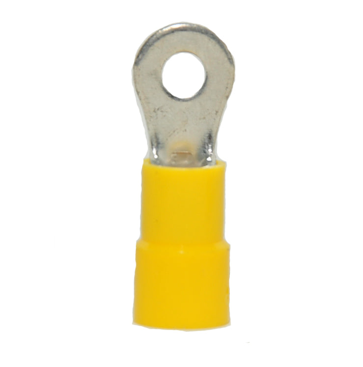 MVP 25 Yellow 10-12 AWG Gauge Vinyl Insulated Ring Terminals #6 Stud TR1006V
