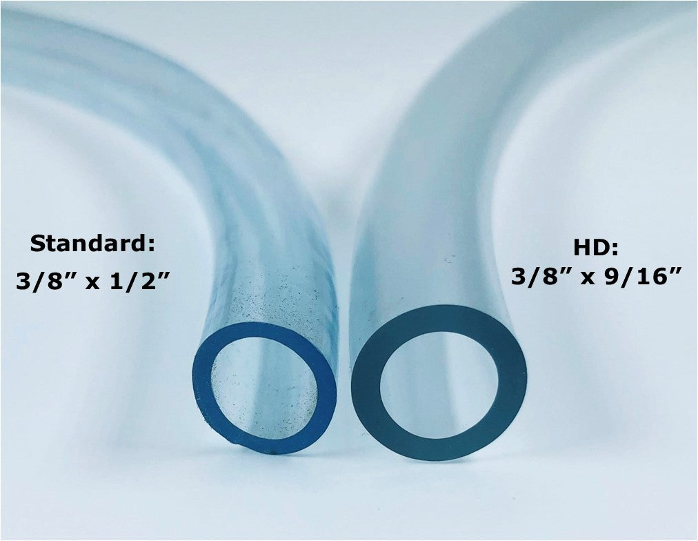 MVP 3' Length of Heavy Duty Clear PVC Vinyl Tubing 3/8" ID x 9/16" OD - USA Made