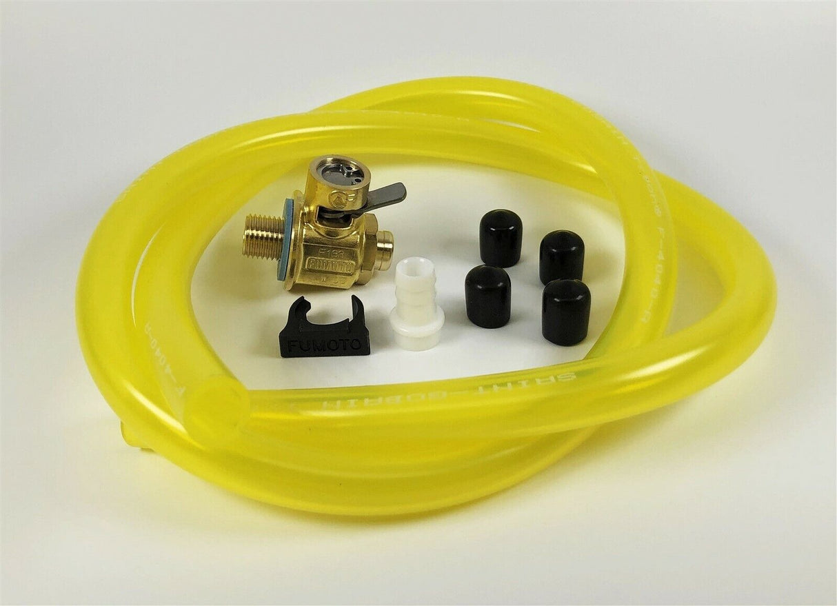 Fumoto F133S Oil Drain Valve - 4 Vinyl Caps & 3' of Pro Flex 3/8" ID Tubing F103S