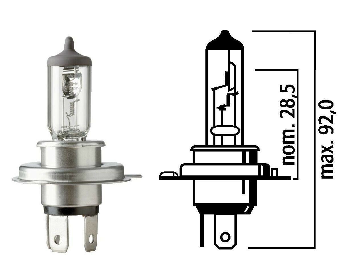 Flosser 725543 H4 Rally High Output Off Road Head Light Bulb - 12V 100/90W