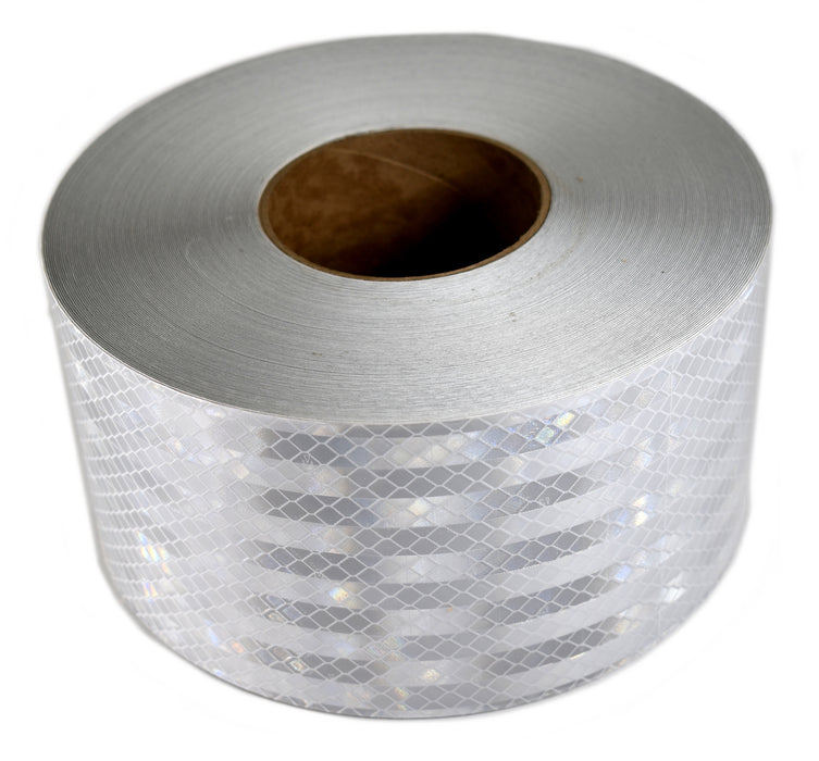 3M 57022 4" x 10' Roll of 3310M White High Intensity Grade Reflective Tape - 10'