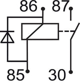 GEBE 993061 Mini Relay 4 Terminal SPST NO 12V 40A with Diode Made in Germany