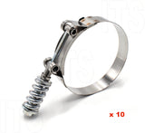 Jolly (10) HD Spring Loaded SAE 86 T Bolt Clamp 3-9/16" - 3-7/8" Replaces B9224-0356