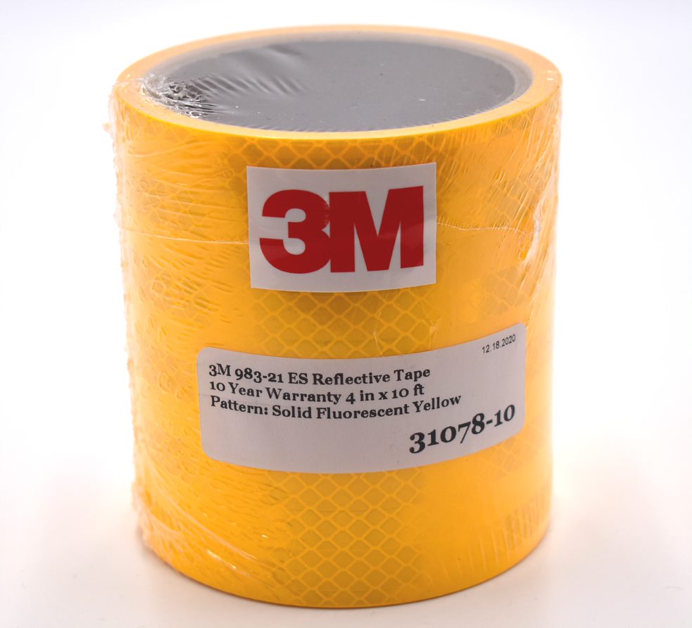 3M 983-21 ES 4" x 10' Fluorescent School Bus Yellow Reflective Tape