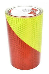 Orafol V98 77575-610 6" x 10' LH Red & Fluorescent Lime Chevron Safety Tape -USA