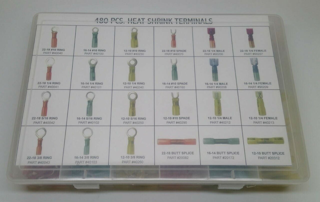 MVP 3M Heat Shrink Wire Connector Assortment Automotive Marine Kit 480 Pc