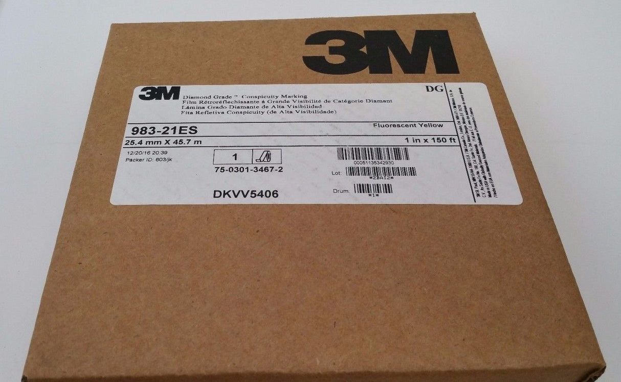 3M 1" x 150' Roll School Bus Yellow Reflective Tape 983 Series (30887)