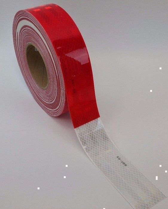 3M 67636 2" x 150' 983 Series 18" Kiss Cut 11" Red 7" White Conspicuity Tape