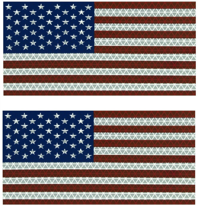 Orafol American Flags - Retro-Reflective Tape 3-3/4" x 6-1/2" - Made in USA (2)
