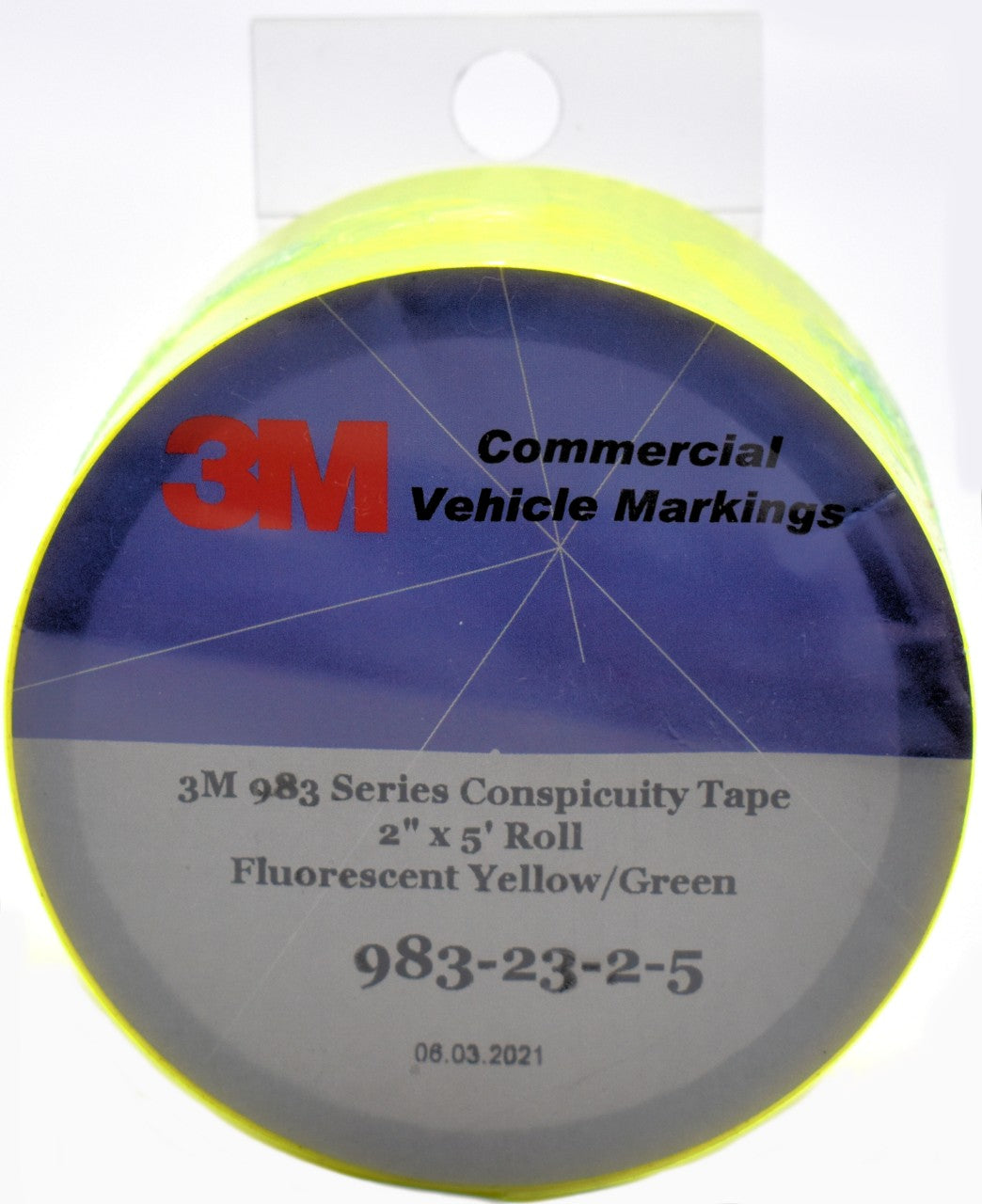 3M 2" x 5' Roll of 983-23 Fluorescent Yellow Green Reflective Tape