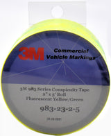 3M 2" x 5' Roll of 983-23 Fluorescent Yellow Green Reflective Tape