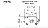 Mechanical Products - 80 Amp Push to Reset Panel Mount Circuit Breaker CBLM80 - Series 19