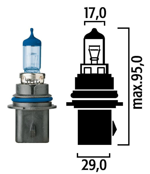 Flosser 9004333 12V 65/45W Halogen Headlight Bulb - Blue Tint Version