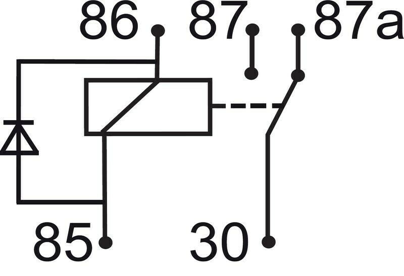 GEBE 994901 Skirted Relay 5 Terminal SPDT 12V 30/40A with Diode Made in Germany