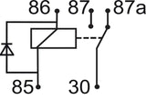 GEBE 994901 Skirted Relay 5 Terminal SPDT 12V 30/40A with Diode Made in Germany