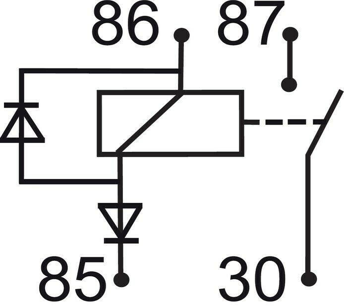 GEBE 990121 4 Terminal Heavy Duty SPST NO Relay 12V 75A - Made in Germany