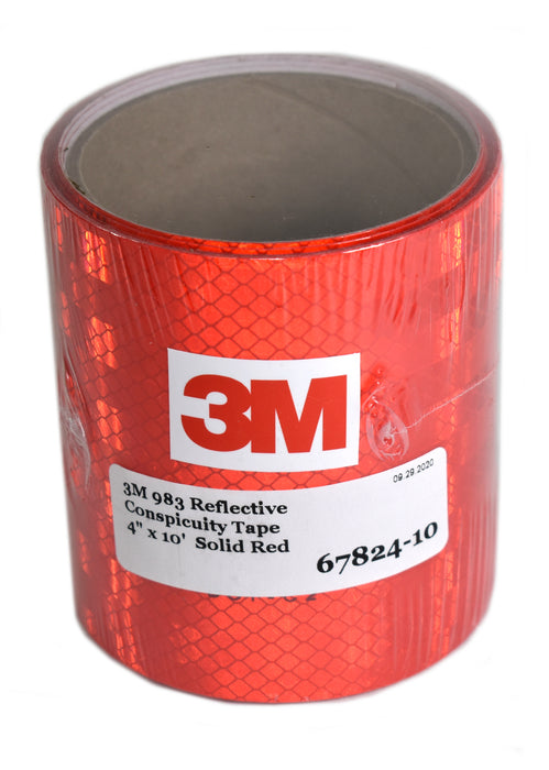 3M 4" x 10' Roll 983-72 Diamond Grade Solid Red Conspicuity Tape