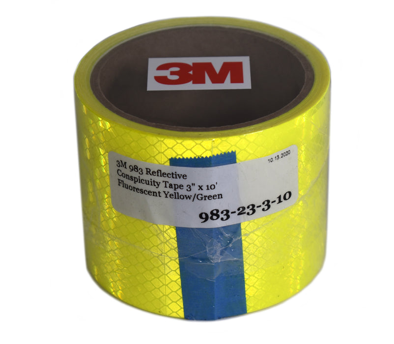 3M 3" x 10' Roll 983-23 Fluorescent Yellow Green Reflective Tape