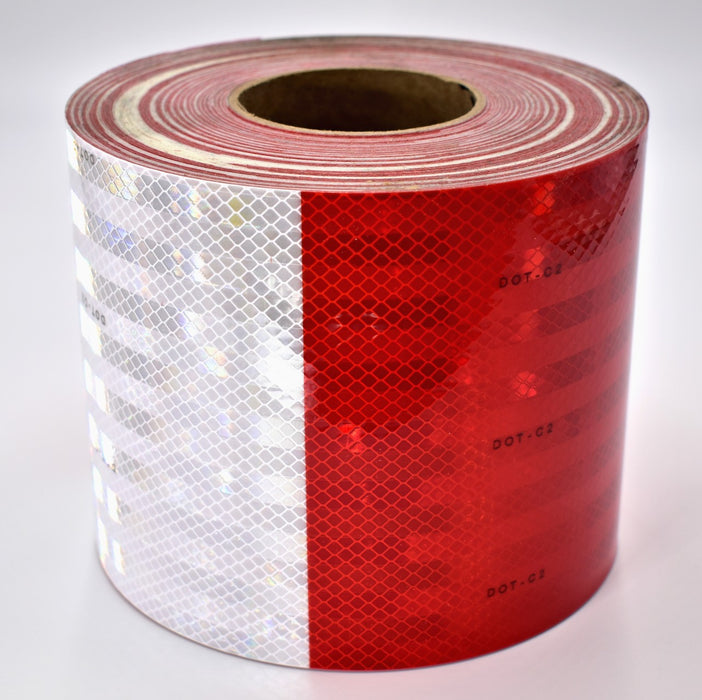3M 6" x 150' Roll 983-32 11" Red / 7" White Conspicuity Reflective Tape DOT-C2
