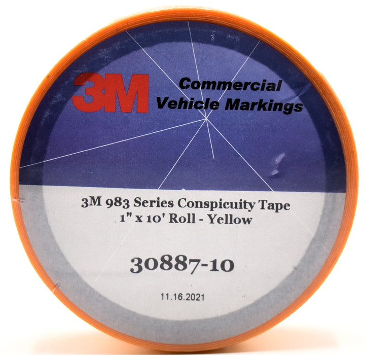 3M - 1" x 10' Roll 983-71 Yellow School Bus Reflective Tape 30887-10