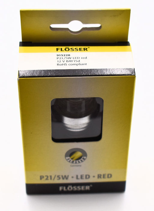 Flosser 915228 Red BA15D 12-24V 21/5W LED Mini Bulb 1157 Equivalent