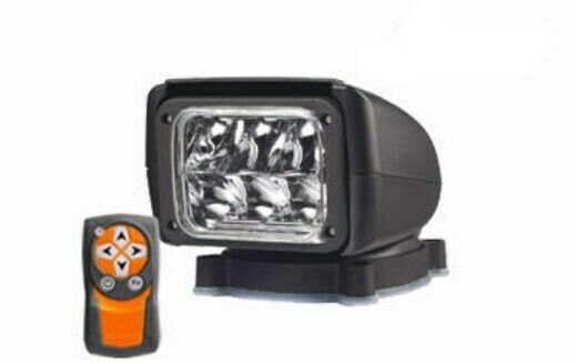 Low Profile Remote Control Spotlight 30 Watt LED Black 12-24V - Truck RV Boat