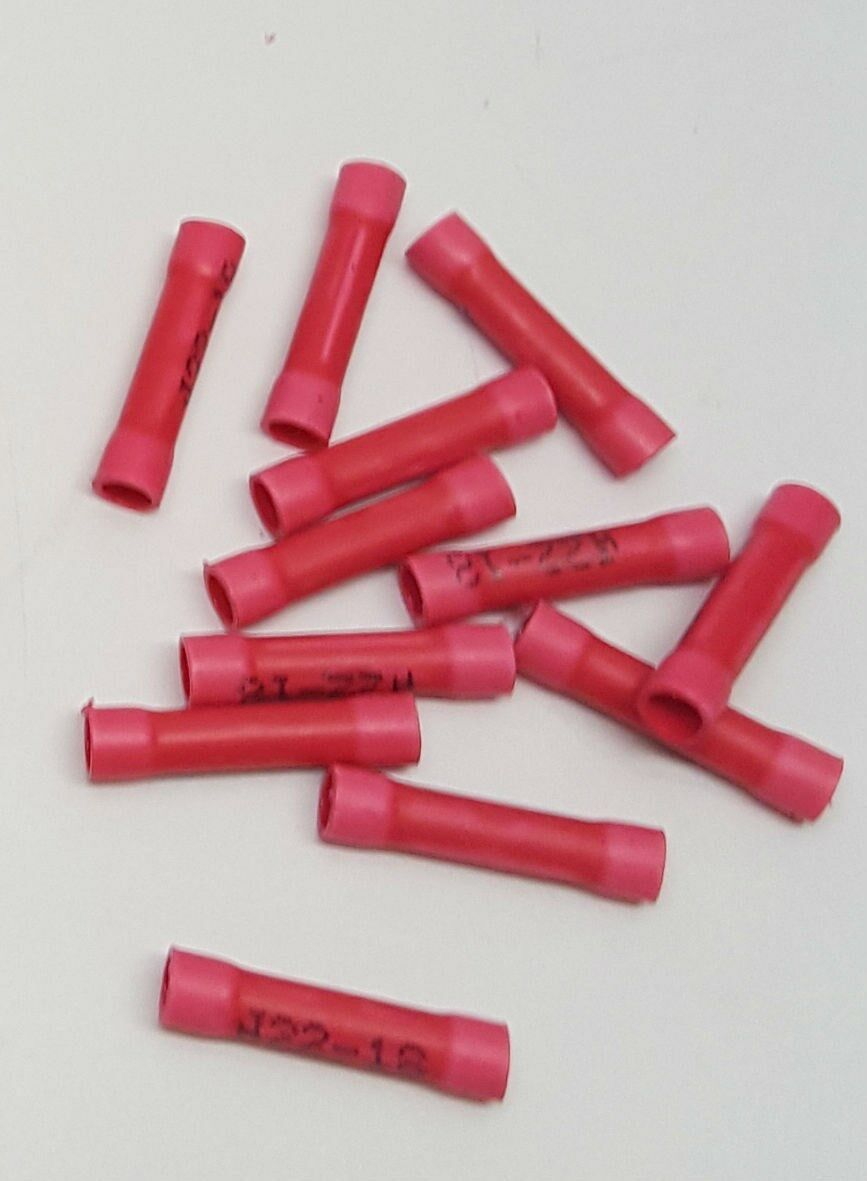 MVP 25 Red 18-22 AWG Butt Splice Connector Primary Wire Terminals - TBS18V