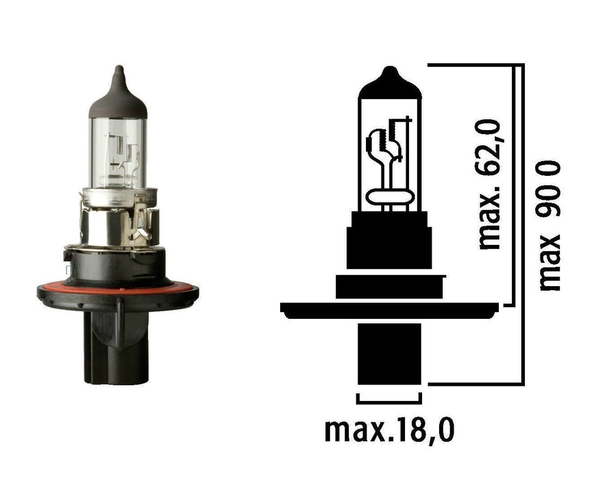 Flosser 9008 H13 Halogen Bulb - 12V 60/55 Watts - Made in Germany